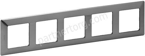 Рамка 5 постов для серии Valena Legrand Life в цвете сталь