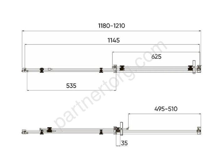 Veconi Vianno VN74-120-01-C4  душевая дверь откатная, стекло 8 мм 120х195см