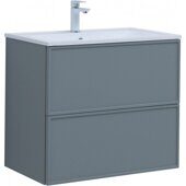 Арт 75 тумба мисти грин для ванной комнаты с раковиной-столешницей Арт 75 Aquanet