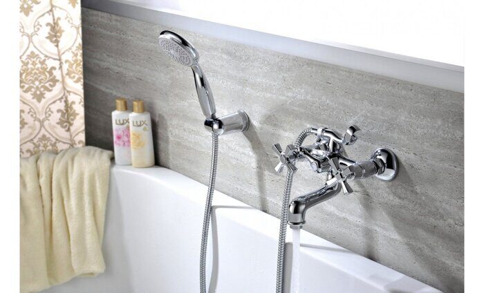 Benefit LM2502C, смеситель для ванны и душа с коротким изливом, хром Lemark