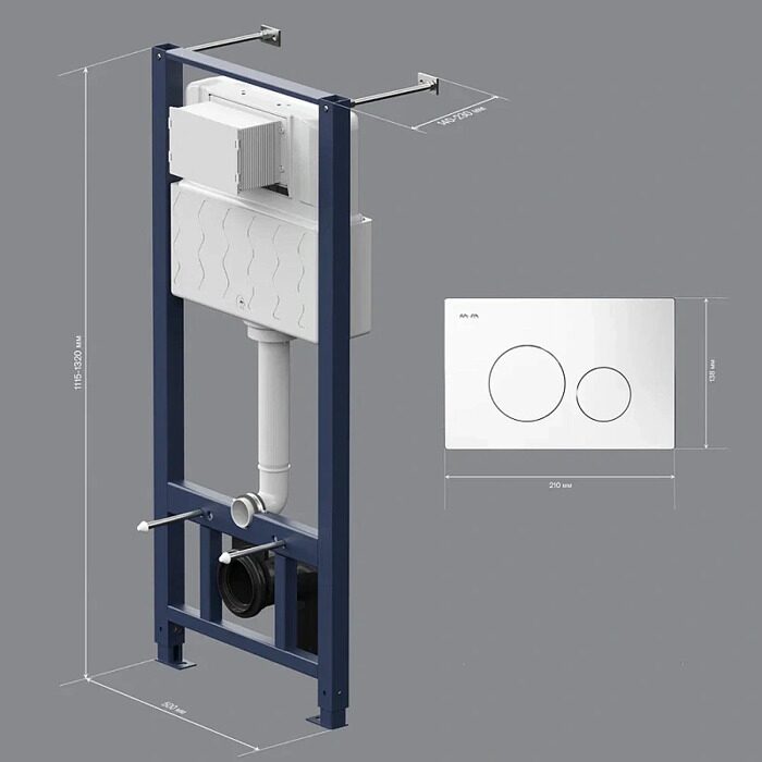 Инсталляция для подвесного унитаза с пневматической клавишей Pro L пластик, белый I012704.9001 Pro AM.PM