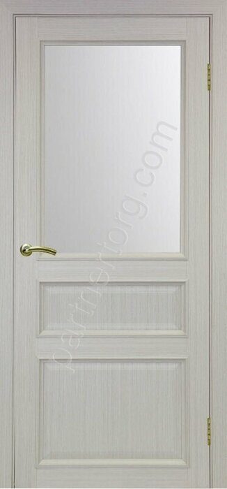 Тоскана 631.211ОФ1 багет межкомнатная дверь дуб беленый FL со стеклом мателюкс