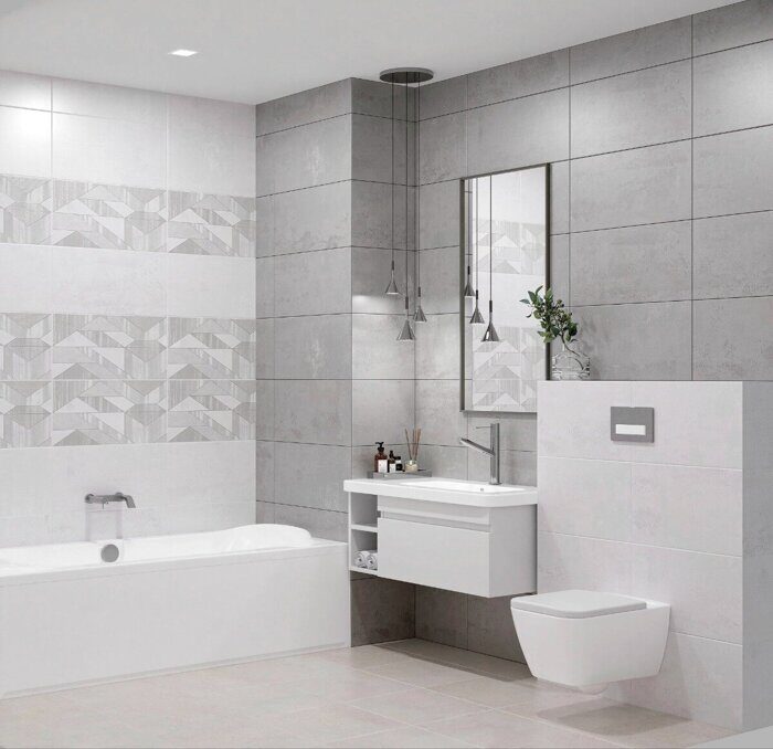 Fortezza Grey настенная плитка серая матовая 31х63см Azori