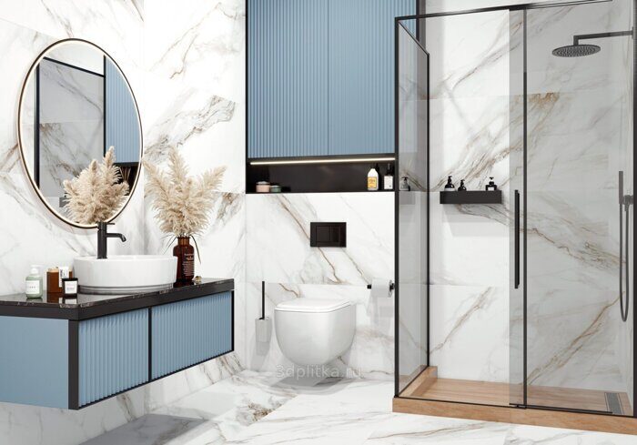 Calacatta Andrea D30019M Delacora керамогранит матовый карвинг 30х60см