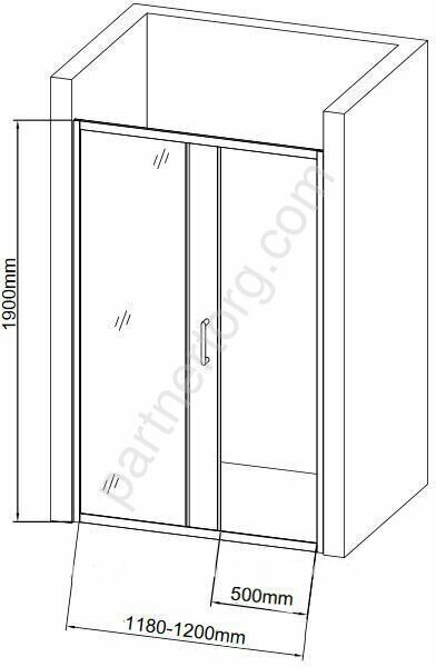 Aquanet SD-1100A, 00273605, душевая дверь 110х190 см, прозрачное стекло