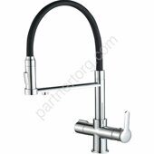 HB76854 Haiba смеситель для кухни с фильтром для воды, черный/хром