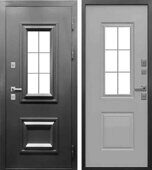 Протерма 3D Стеклопакет 11см дверь стальная для улицы Букле графит, Эмалит серый