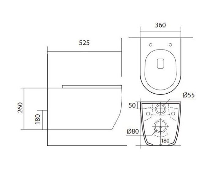 Европа Aquatek унитаз безободковый подвесной с сиденьем Soft Close  AQ1106L-00