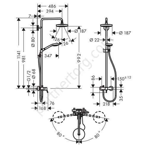 Croma Select S 2jet система душевая Hansgrohe