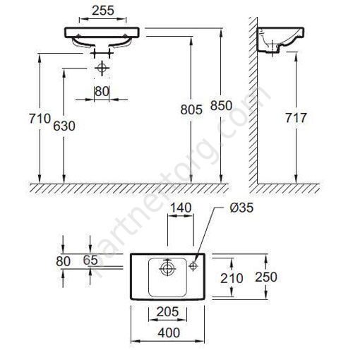 Odeon Up мини-раковина 40х25 Jacob Delafon смеситель справа