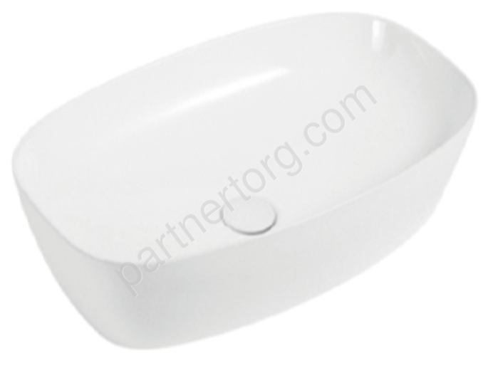 FINE 336A раковина накладная 600х380х140 без отверстия под смеситель белая