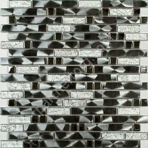 Черно-серая комбинированная мозаика Metal series MS-606