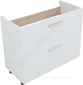 Ирис new 100 тумба напольная белый глянец 2 ящика для ванной комнаты Aquanet