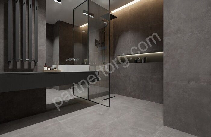 Atlant темно-серый керамогранит матовый Global Tile 60х60см