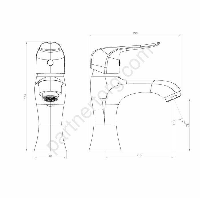 Смеситель для умывальника 330210000 Palace Evo Gold