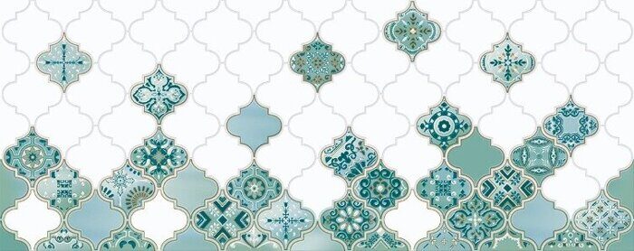 Calypso 2 декор белый глянцевый 20х50см Azori