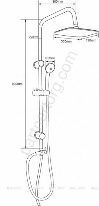 Passion RC AF300-70-RC-С душевая стойка Aquanet