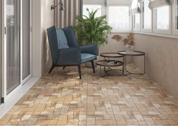 Exterio A16433 керамогранит бежевый матовый рельеф 30х30см Cersanit