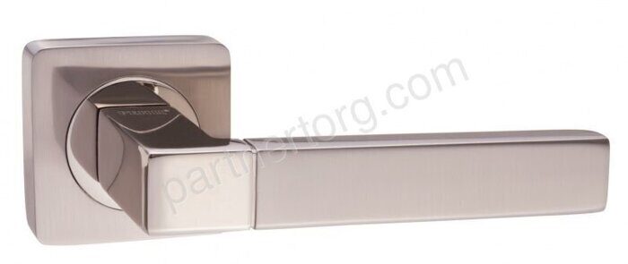 Ручка дверная Милан, никель матовый/никель блестящий DH 51-02 SN/NP