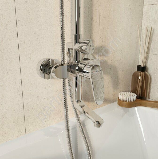 Optima Home стойка с тропическим и ручным душем, смеситель с поворотным изливом 001SB3Fi06