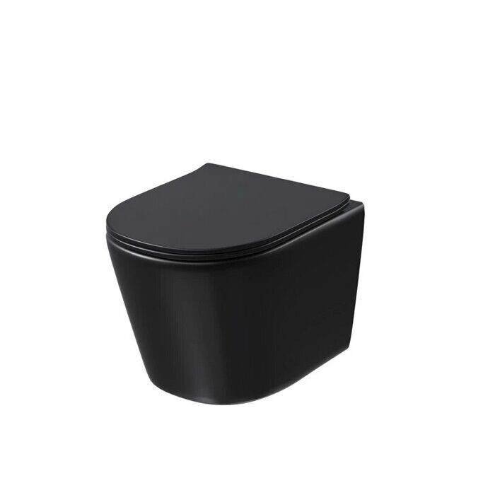 Grossman GR-4477BMSQ подвесной безободковый унитаз черный матовый с сидением Торнадо