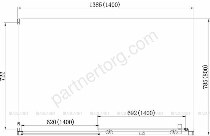 Aquanet Alfa NAA1131, душевой уголок прямоугольный, 140х80х200 см, прозрачное стекло, профиль хром
