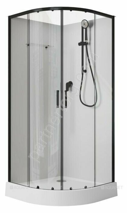Passion EVO R black душевая кабина 90х90см прозрачное стекло, набор 1 Aquanet