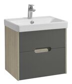 Оливия 55 см тумба подвесная дуб ойстер для ванной комнаты с раковиной Адриана 55 Aquaton