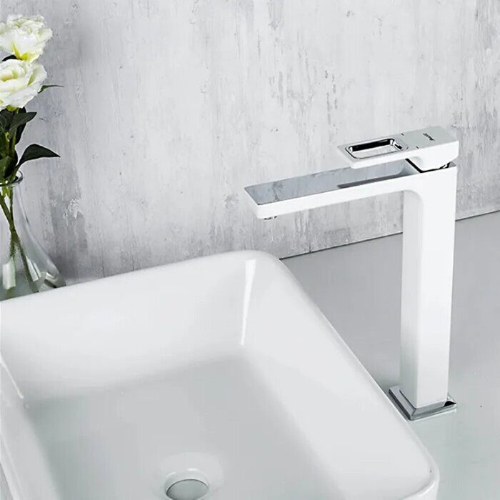 Gappo G1017-2 смеситель для раковины высокий, белый/хром