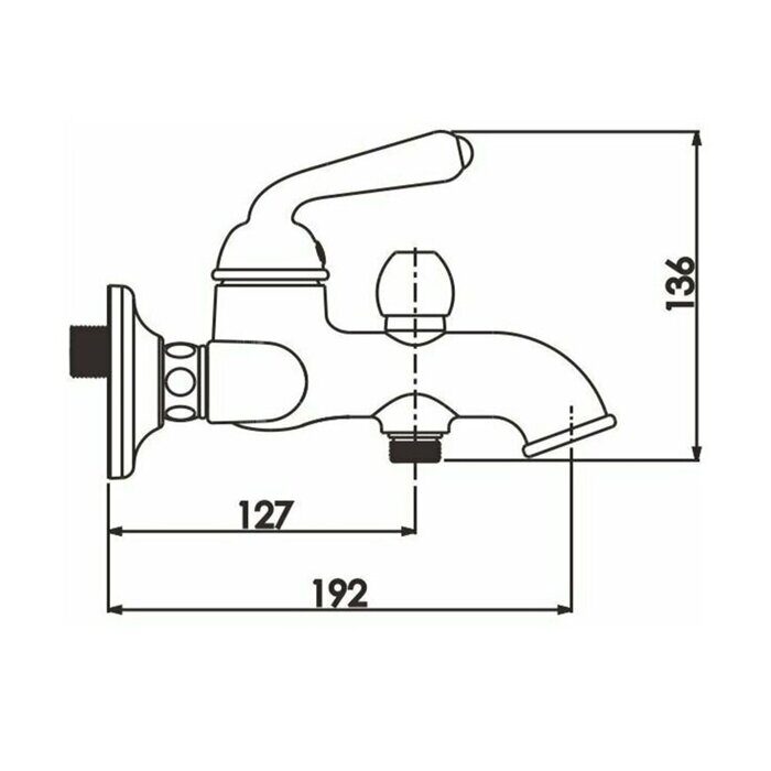 Rose R0202H смеситель для ванны, черный