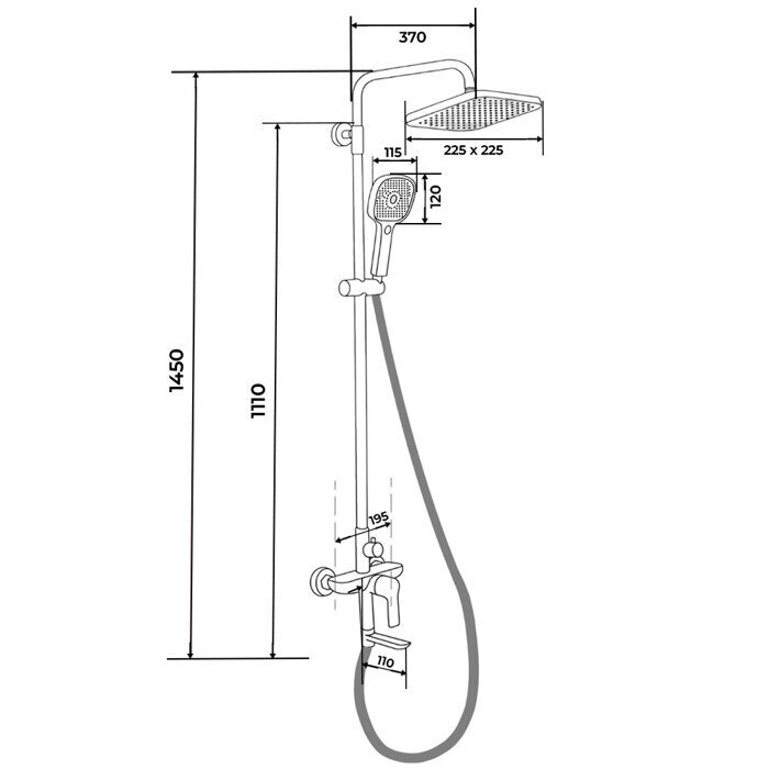 Calypso CS2470-6 душевая система Черный