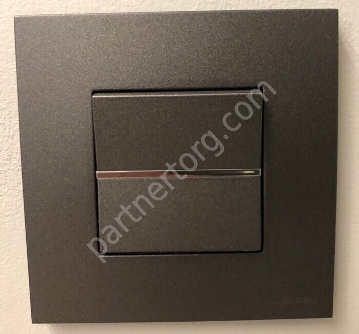 Zenit Abb NIE механизм выключателя 1 клавишного, с/п 2 модуля, цвет антрацит