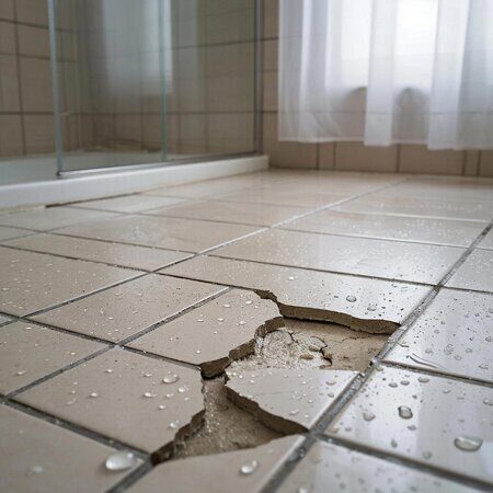изображение лопнувшего керамогранита на полу