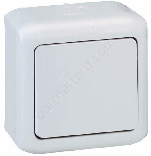 Legrand Quteo переключатель 1-клавишный 10АX 250В IP44, цвет серый