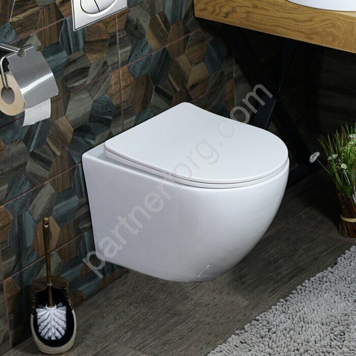 Melana MLN-B2342 подвесной безободковый укороченный унитаз с сидением Soft Close