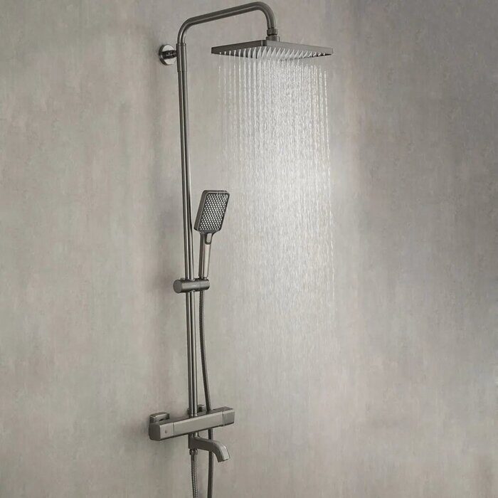 Gappo G2491-9 Душевая система с термостатом оружейная сталь