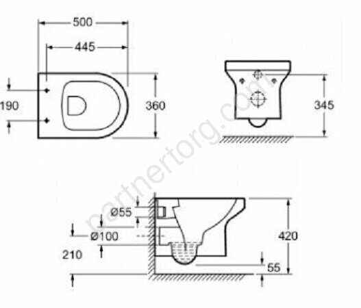 Elite Rimless унитаз подвесной безободковый  с тонким сиденьем EDX114RU-00