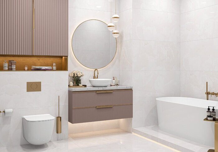 Ice Onyx Rosy LCM керамогранит кремово-розовый глянцевый 120х60см