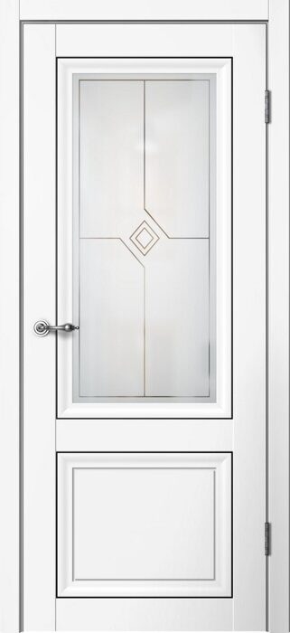 M01 ПО Mone FlyDoors дверь межкомнатная эмалит белый матовое стекло