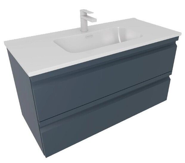 Вега 100 AQ77100-MG серая матовая тумба в ванную 100 см с раковиной Aquatek
