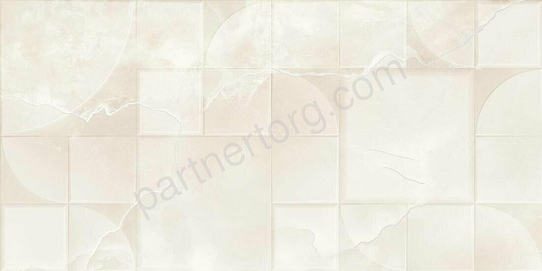 Onice Perla Rel. керамическая плитка бежевая глянцевая 31.5*63см Kerlife