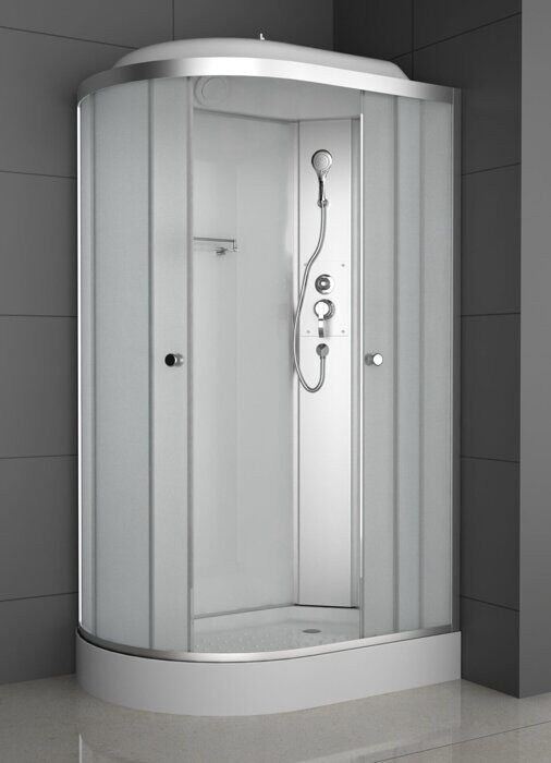ODA-8407 душевая кабина асимметричная 120х80, матовое стекло, низкий поддон