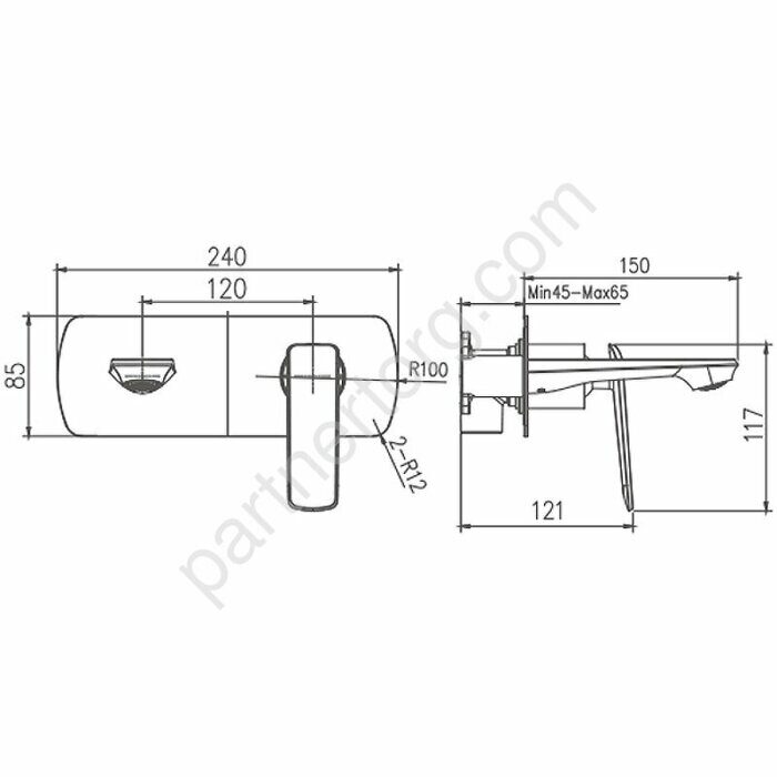 HB80548-8 Haiba смеситель для раковины встраиваемый белый/хром