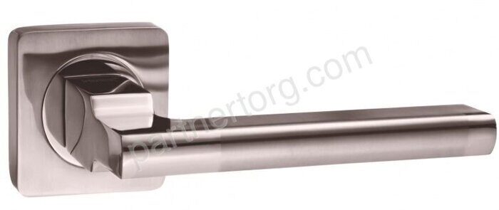 Ручка дверная Рим, никель матовый/никель блестящий DH 53-02 SN/NP