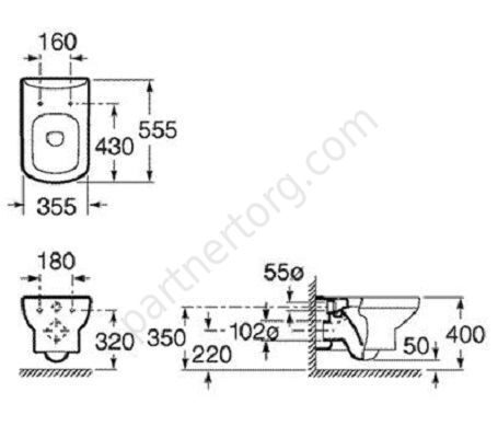 Dama Senso Roca унитаз подвесной 346517000