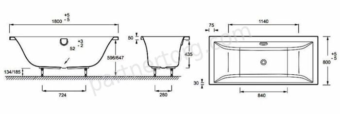 Evok Jacob Delafon ванна акриловая 180x80 см