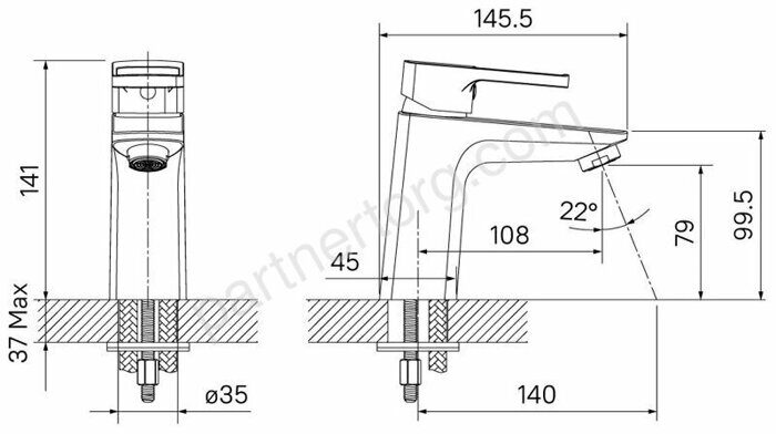 Bild Iddis смеситель для умывальника BILBL00i01, черный матовый