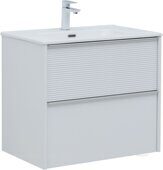 Вита 70 тумба белая матовая для ванной комнаты с раковиной-столешницей Flat 70 Aquanet