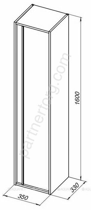 Lino 35 дуб веллингтон шкаф-пенал для ванной комнаты Aquanet