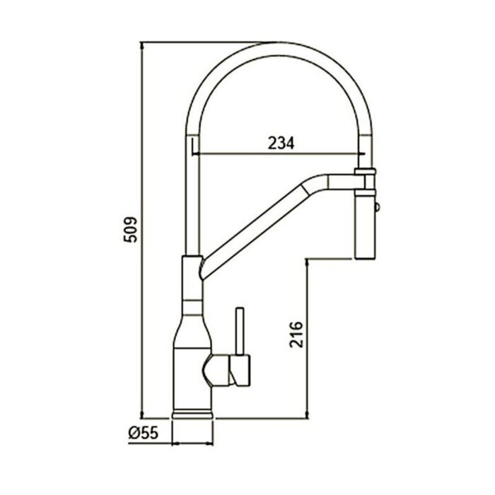 Gappo G4098-16 смеситель для кухни с гибким изливом черный